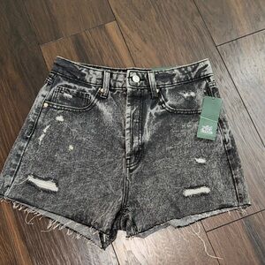 NWT- black jean shorts